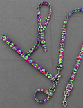 Alien Horse Tie Down Strap | Neon Alien & UFO Western Tack | Adjustable Horse Tie Down | Purple & Green Space Print Tack
