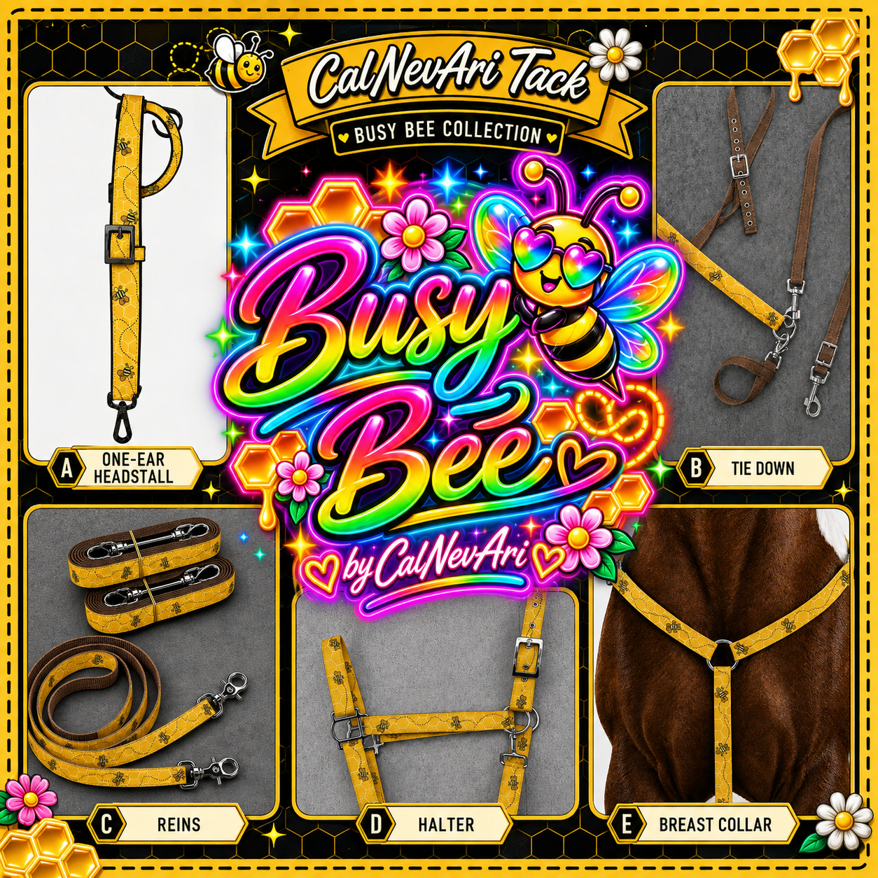 🐝💛 Busy Bee Collection | Bee & Honeycomb Horse Tack 💛🐝