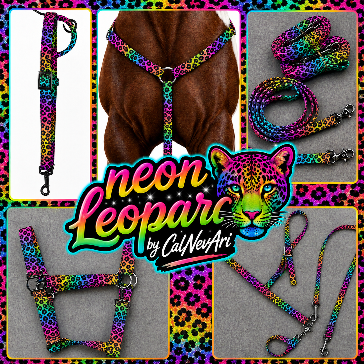 🌈🐆 NEON LEOPARD BY CALNEVARI TACK 🐆🌈